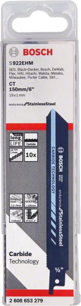 Bosch - Endurance for Serisi Paslanmaz Çelik için Panter Testere Bıçağı S 922 EHM 10'lu 2608653279
