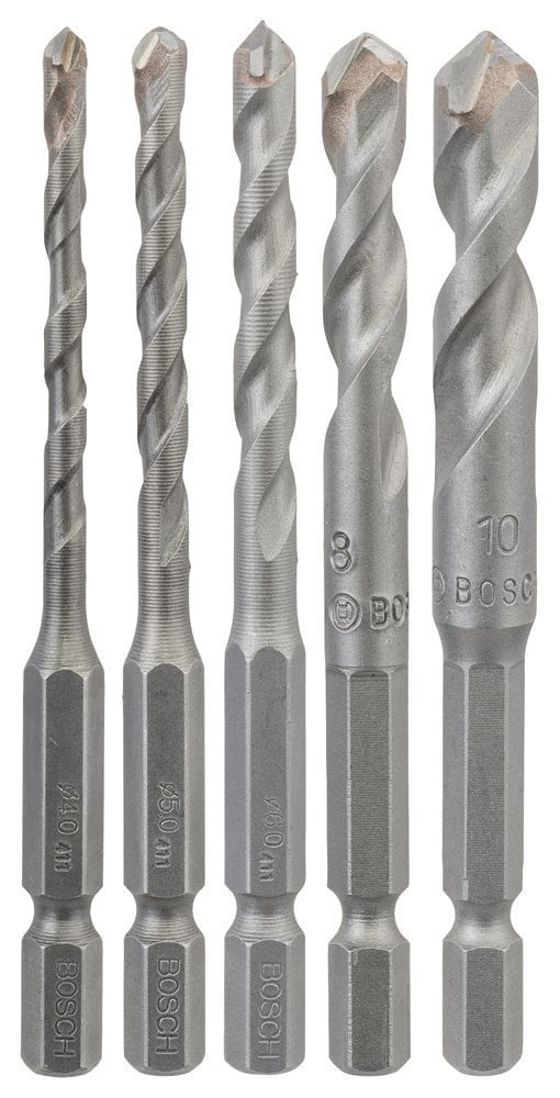 Bosch - Altıgen Şaftlı, HEX-9 Serisi HEX-9 Serisi Seramik için Matkap Ucu 5'li Set 4-5-6-8-10 mm 2608589528