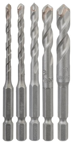 Bosch - Altıgen Şaftlı, HEX-9 Serisi HEX-9 Serisi Seramik için Matkap Ucu 5'li Set 4-5-6-8-10 mm 2608589528