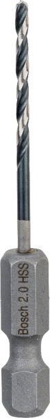 Bosch - Altıgen Şaftlı - Impact Control - HSS Metal Matkap Ucu 2,0*60mm 2608577045