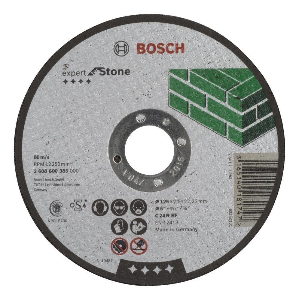 Bosch - 125*2,5 mm Expert Serisi Düz Taş Kesme Diski (Taş) 2608600385
