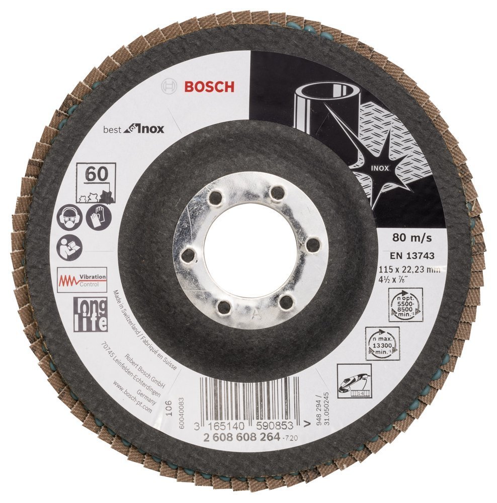 Bosch - 115 mm 60 Kum Best Serisi Inox Flap Disk 2608608264