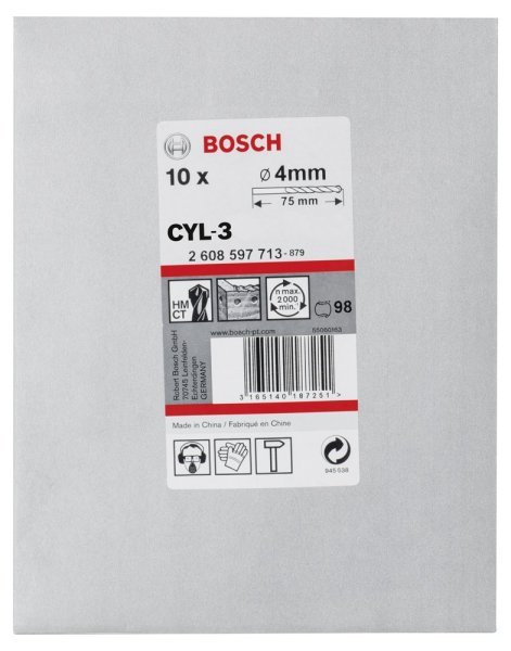 Bosch - cyl-3 Serisi, Beton Matkap Ucu 4*75 mm 10'lu Paket 2608597713