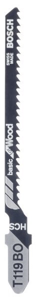 Bosch - Ekonomik Seri Ahşap İçin T 119 BO Dekupaj Testeresi Bıçağı - 5'Li Paket 2608630310