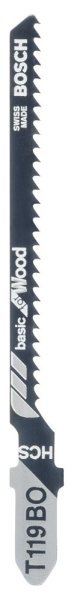 Bosch - Ekonomik Seri Ahşap İçin T 119 BO Dekupaj Testeresi Bıçağı - 100'Lü Paket 2608637879