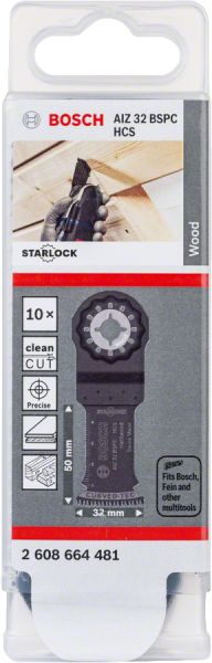 Bosch - Starlock - AIZ 32 BSPC - HCS Sert Ahşap İçin Daldırmalı Testere Bıçağı 10'lu 2608664481