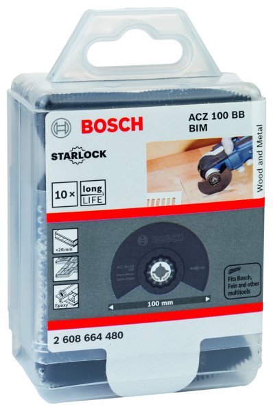 Bosch - Starlock - ACZ 100 BB - BIM Ahşap ve Metal İçin Segman Testere Bıçağı, Bombeli 10'lu 2608664480
