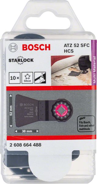 Bosch - Starlock - ATZ 52 SFC - HCS Yumuşak Silikon ve Boya Artıkları İçin Esnek Raspa Bıçağı 10'lu 2608664488