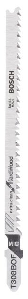 Bosch - Extra Temiz Kesim Serisi Sert Ahşap İçin T 308 BOF Dekupaj Testeresi Bıçağı - 25'Li Paket 2608636641
