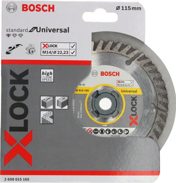 Bosch - X-LOCK - Standard Seri Genel Yapı Malzemeleri İçin Elmas Kesme Diski 115 mm 2608615165