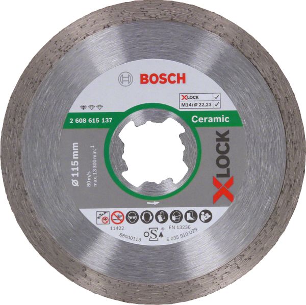 Bosch - X-LOCK - Standard Seri Seramik İçin Elmas Kesme Diski 115 mm 2608615137