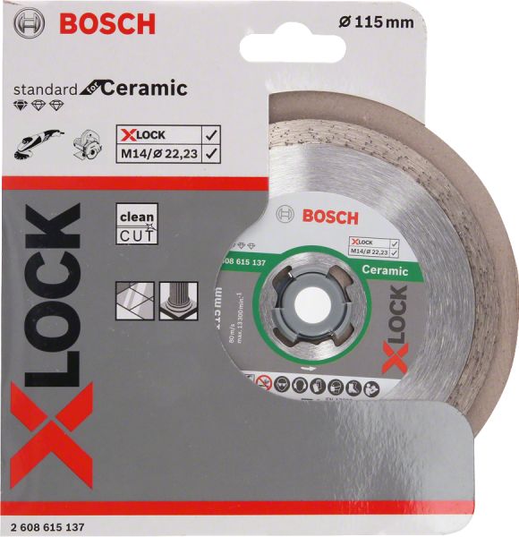 Bosch - X-LOCK - Standard Seri Seramik İçin Elmas Kesme Diski 115 mm 2608615137