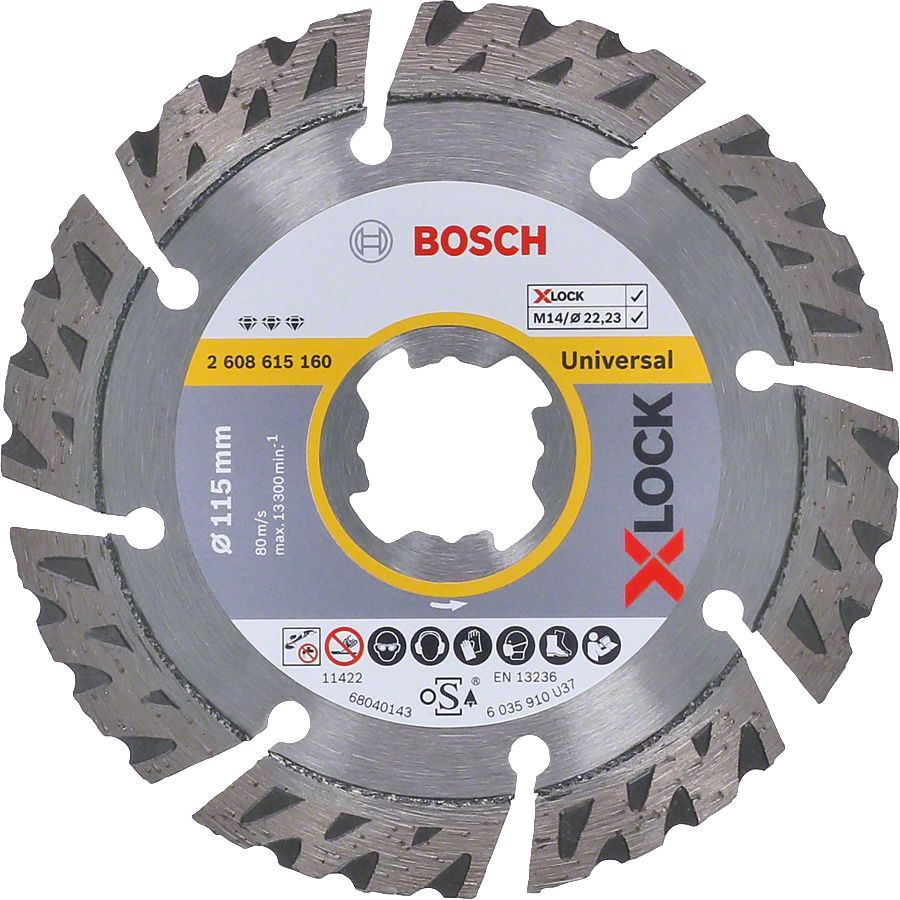 Bosch - X-LOCK - Best Serisi Genel Yapı Malzemeleri ve Metal İçin Elmas Kesme Diski 115 mm 2608615160