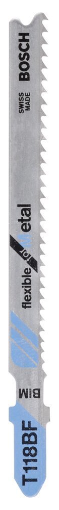 Bosch - Kırılmaya Karşı Dayanıklı Seri Metal İçin T 118 BF Dekupaj Testeresi Bıçağı - 100'Lü Paket 2608634586