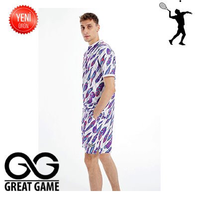 Karen Mandarin Yaka Great Game Erkek Tenis Tshirt