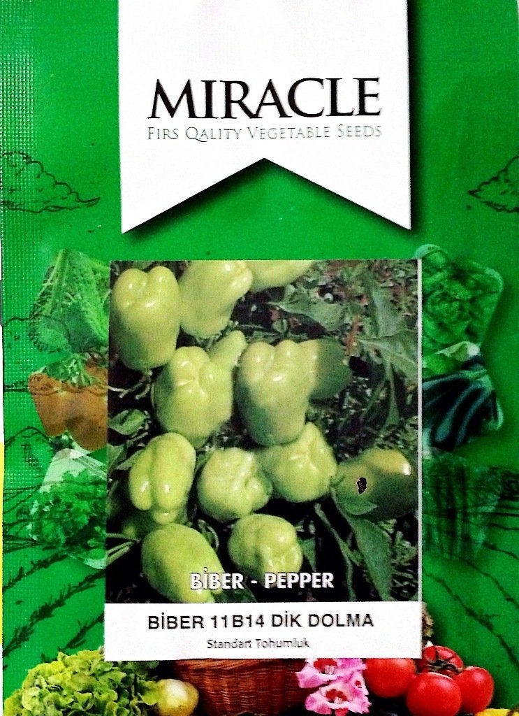 Miracle Tatlı Dik Dolmalık Biber Tohumu (10 gram)