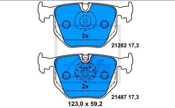 Range Rover 3 Arka Fren Balatası 3.6 TDV8 272 Beygir Şase No 5A999999'a Kadar Olan Araçlar 2002-2012 ATE ORIGINAL