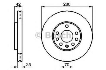 Opel Corsa C Fren Diski Ön 1.7 CDTI 101 Beygir 280 mm 5 Bijon 2001-2006 BOSCH