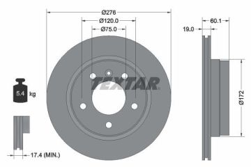 BMW 3 Serisi E46 Arka Fren Diski 318i/d 276 mm 1999-2005 TEXTAR