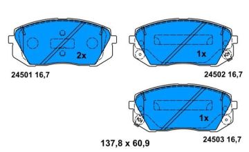 Hyundai IX35 Ön Fren Balatası 2.0 Dizel 184 Beygir 2010-2015 ATE ORIGINAL