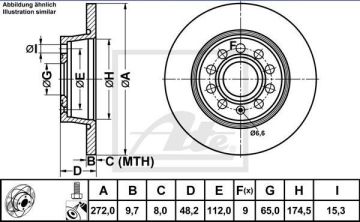 Skoda Superb Performanslı Arka Fren Diski 1.6 TDI 272 mm 2008-2014 ATE POWER DISC
