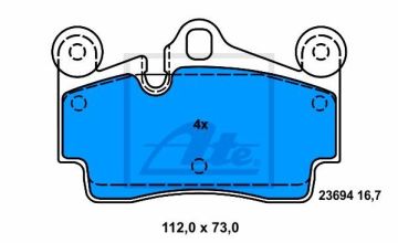 Porsche Cayenne S Arka Fren Balatası 4.5 V8 ATE