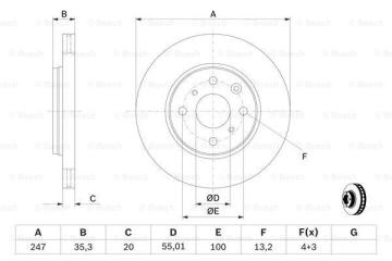 Citroen C1 Ön Fren Diski Havalı Tip 2006-2014 BOSCH