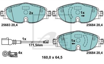 Audi A3 Seramik Ön Fren Balatası 1.5 TFSI 150 Beygir 2013-2020 ATE SERAMİK
