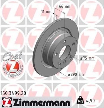 BMW 1 Seri F20 Arka Fren Diski 116d 290 mm Çap 2012-2019 ZIMMERMANN