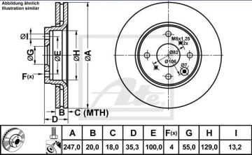 Honda Civic 7 Ön Fren Diski 1.6 262 mm 2002-2005 ATE ORIGINAL