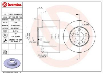 Volkswagen Taigo Arka Fren Diski Bütün Modellere 232 mm Çap 2021 Sonrası BREMBO