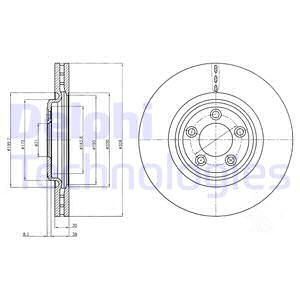 Jaguar S-Type Ön Fren Diski 326 mm Çap 2006-2008 DELPHI