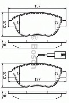 Fiat Doblo Ön Fren Balatası 1.6 JTD Multijet 105 Beygir 284 mm Disk İçin 2011 Sonrası BOSCH