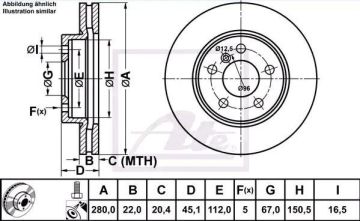 Mini Cooper F55 / F56 Ön Fren Diski 1.5 Dizel 116 Beygir 280 mm 2014 Sonrası ATE ORIGINAL