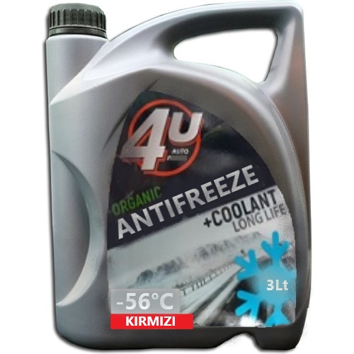 4 Mevsim Organik Antifriz Kırmızı - 56 Derece 3 Litre 4U