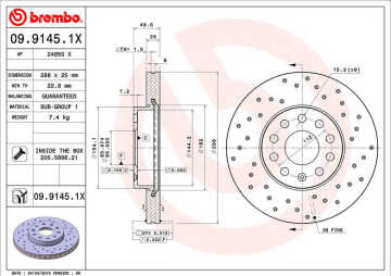 Skoda Superb 2 Performanslı Ön Fren Diski 1.6 TDI 288 mm Çap Delikli 2008-2014 BREMBO XTRA