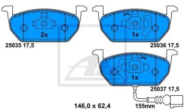 Skoda Octavia 3 Ön Fren Balatası 1.6 TDI 276 mm Disk İçin 2013-2020 ATE ORIGINAL