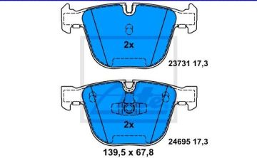 BMW 7 Serisi F01 / F02 Kasa 760i Arka Fren Balatası 6.0 Benzinli 544 Beygir 2009-2015 ATE ORIGINAL