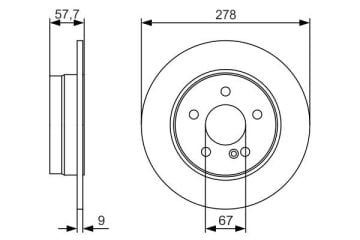 Mercedes 204 Kasa C180 Arka Fren Diski Standart Paket 278 mm Çap 2007-2013 BOSCH