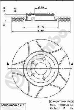 Alfa Romeo 156 Performanslı Ön Fren Diski 1.6 Havalı 284 mm Çap Çizgili Disk 2001-2005 BREMBO MAX