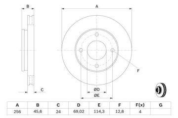 Mitsubishi Colt Ön Fren Diski 1.5 Dizel 256 mm Çap 2005-2012 FERODO