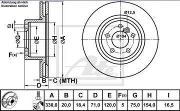 BMW F25 X3 Arka Fren Diski 20i sDrive 170 Beygir 330 mm 2011-2017 ATE ORIGINAL