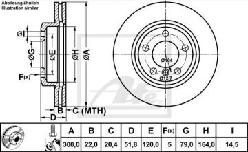 BMW Z4 Serisi E85 Ön Fren Diski 3.0i 300 mm Çap 2003-2008 ATE ORIGINAL