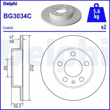 Audi A3 Arka Fren Diski 1.8 125 Beygir 232 mm Çap 1996-2003 DELPHI