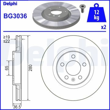 Volkswagen Golf 4 Ön Fren Diski 1.9 TDI 90 Beygir 280 mm Çap 1997-2004 DELPHI