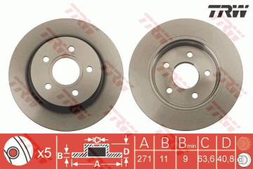 Ford Focus 3 Arka Fren Diski 271 mm Çap 2011-2018 TRW