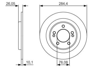 Kia Ceed Arka Fren Diski 1.6 CRDi 128 Beygir Elektrikli El Freni İçin 284 mm Çap 2013-2018 BOSCH