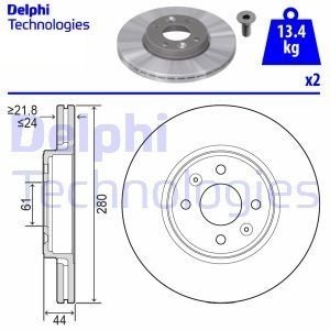 Dacia Dokker Ön Fren Diski 280 mm Çap 2012 Sonrası DELPHI