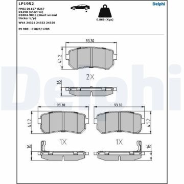 Hyundai i30 Arka Fren Balatası 2008-2011 DELPHI