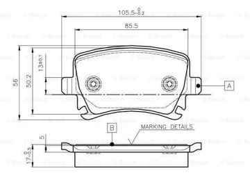 Volkswagen Passat B6 Arka Fren Balatası 1.6 TDI 105 Beygir 2006-2011 BOSCH